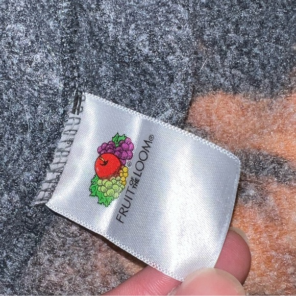 Fruit of Loom Split Bleach Dye Gray & Orange/ Cream Acid Wash Sweatpants Size L - Picture 11 of 12